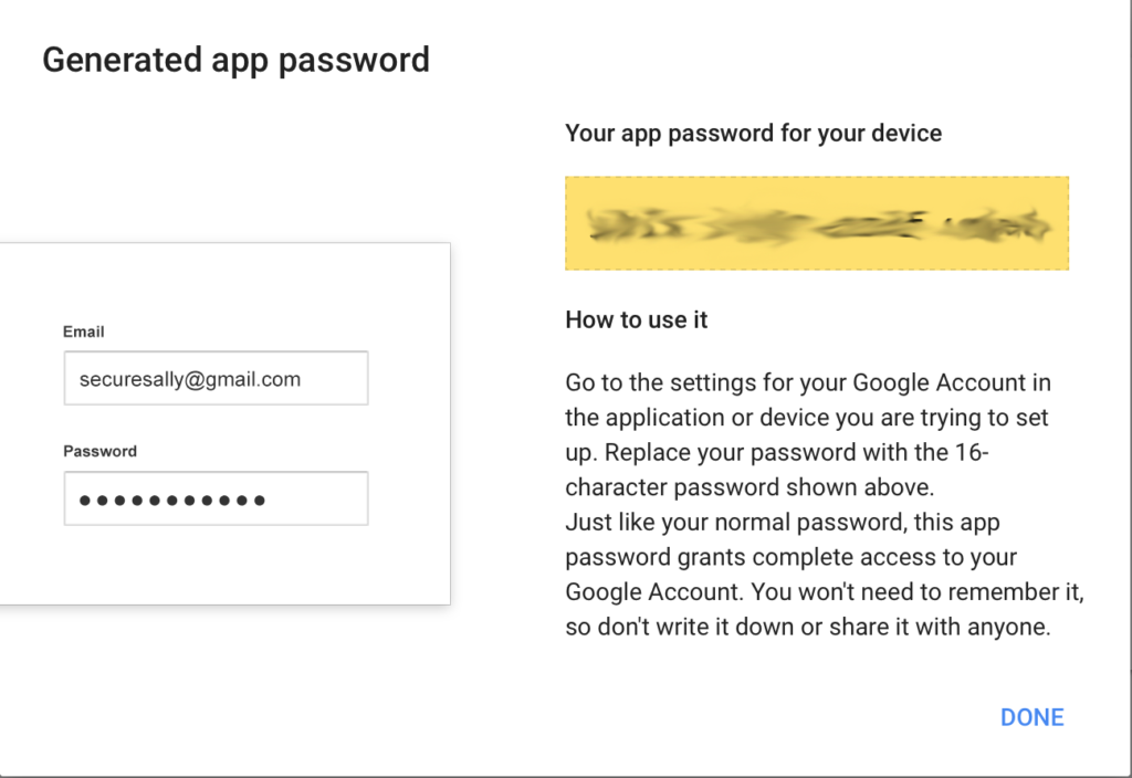 Google App Password Screen 3