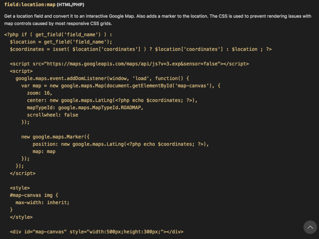Screenshot of ACF-Snippet VS Code plugin