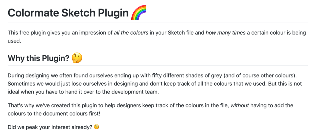 Color Mate Sketch Plugin