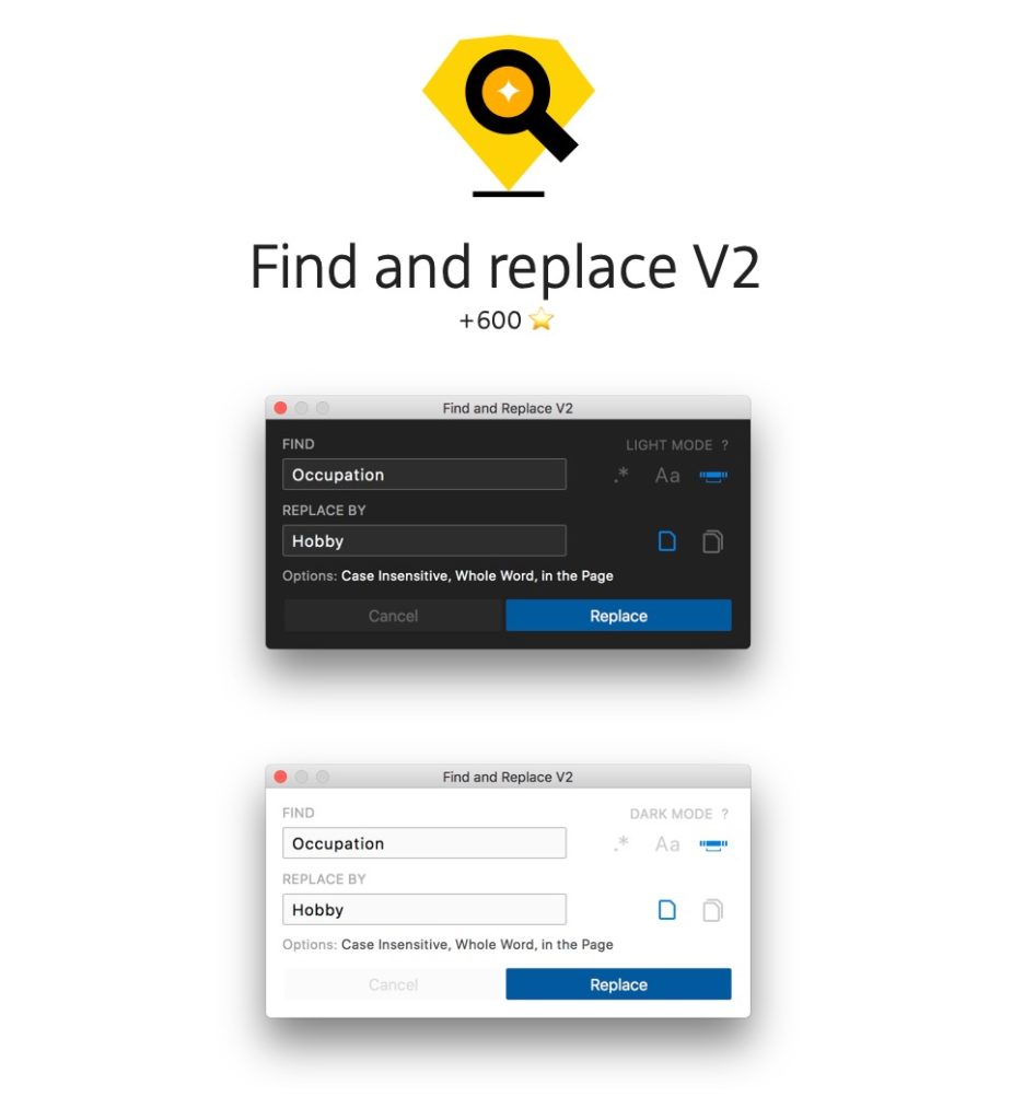 Find and Replace Sketch plugin