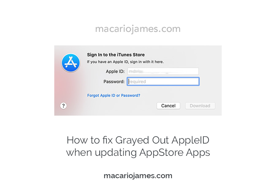 Grayed Out AppleID