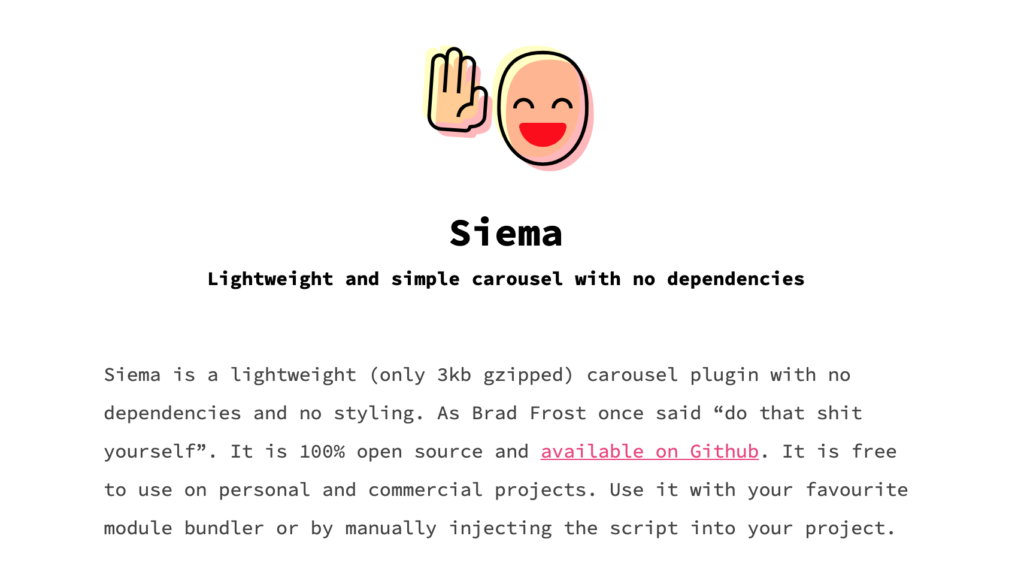 Siema lightweight slider carousel